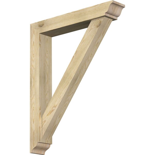 Ekena Millwork Traditional Traditional Rough Sawn Bracket w/ Offset Brace, Douglas Fir, 6"W x 34"D x 42"H BKT0604X34X42TRA01RDF - main